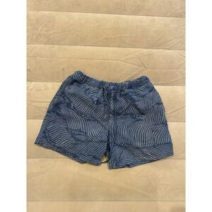 OAS Mens XL Blue Terry Cloth Shorts Floral Hawaiian